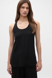 Satin Back Longline Tank  Black  hi-res