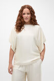 Self Stripe Batwing Top  Coconut Cream  hi-res