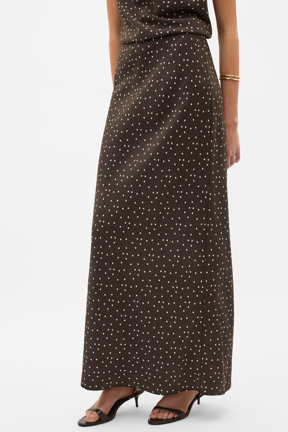 Spot Print Skirt  Dark Espresso Spot