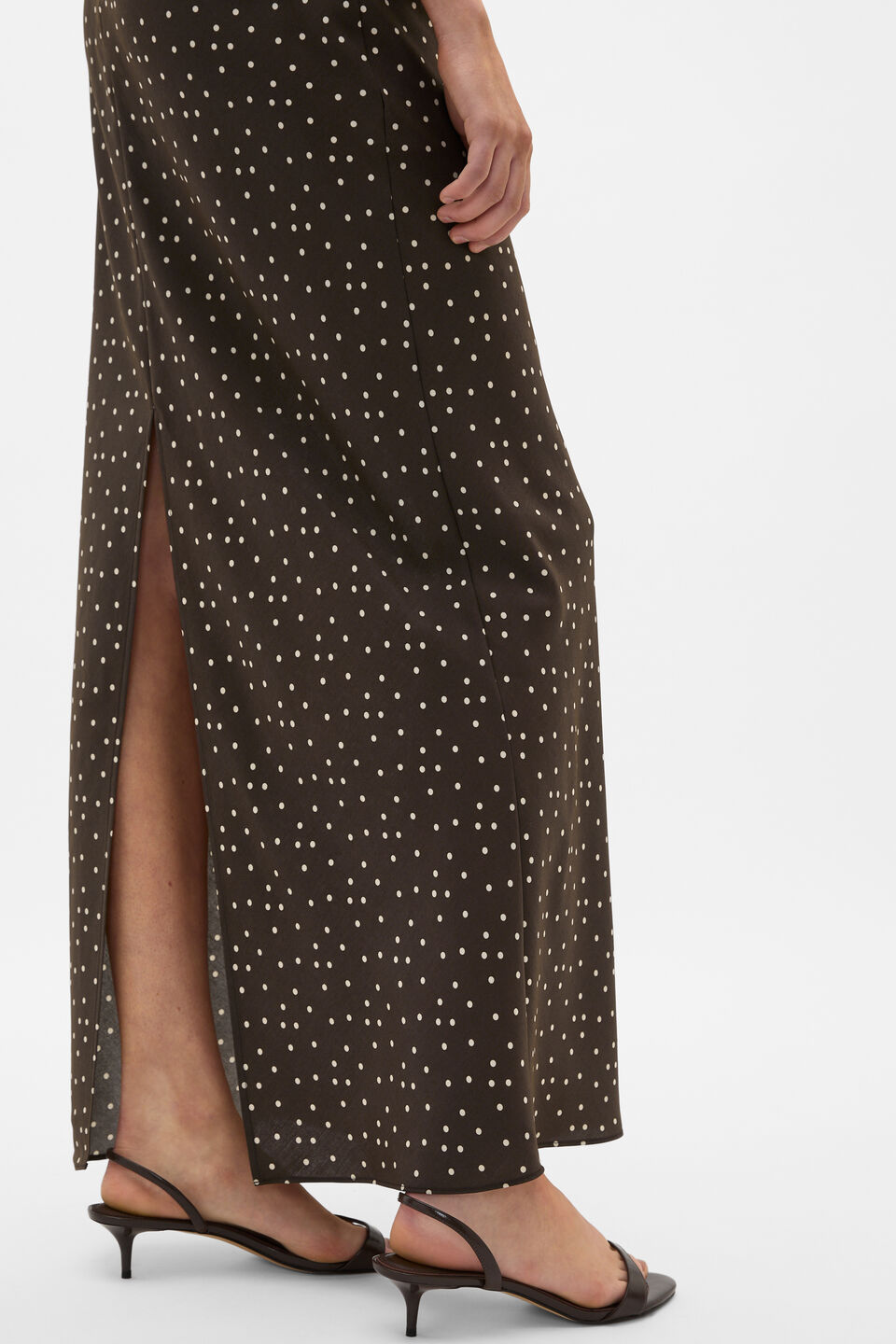 Spot Print Skirt  Dark Espresso Spot