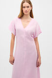Linen V Neck Midi Dress  Petal Pink  hi-res