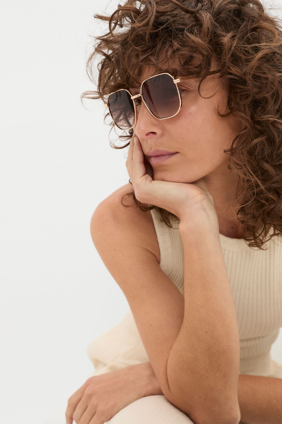 Bridget Metal Sunglasses  Gold