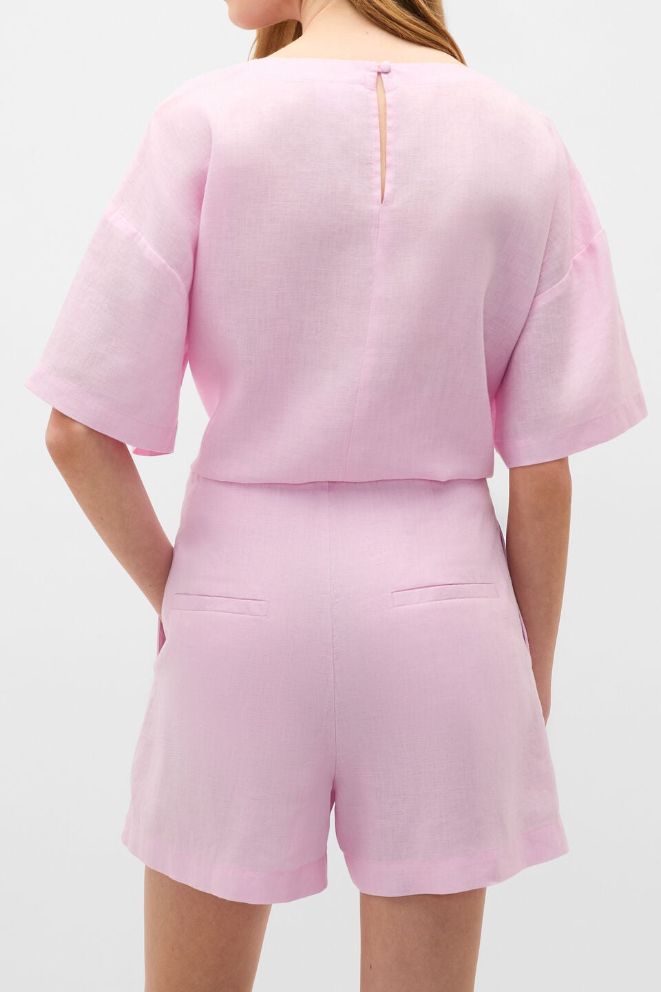 Core Linen High Rise Short  Petal Pink