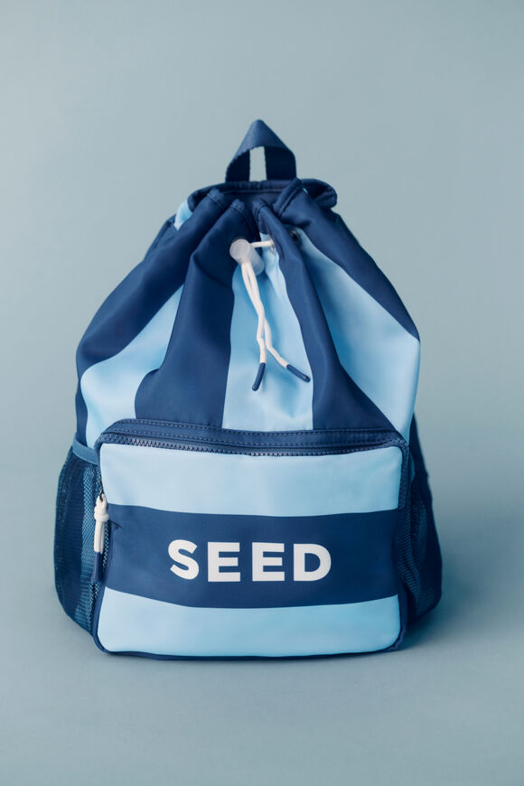 Swim Backpack  Washed Navy Stripe  hi-res