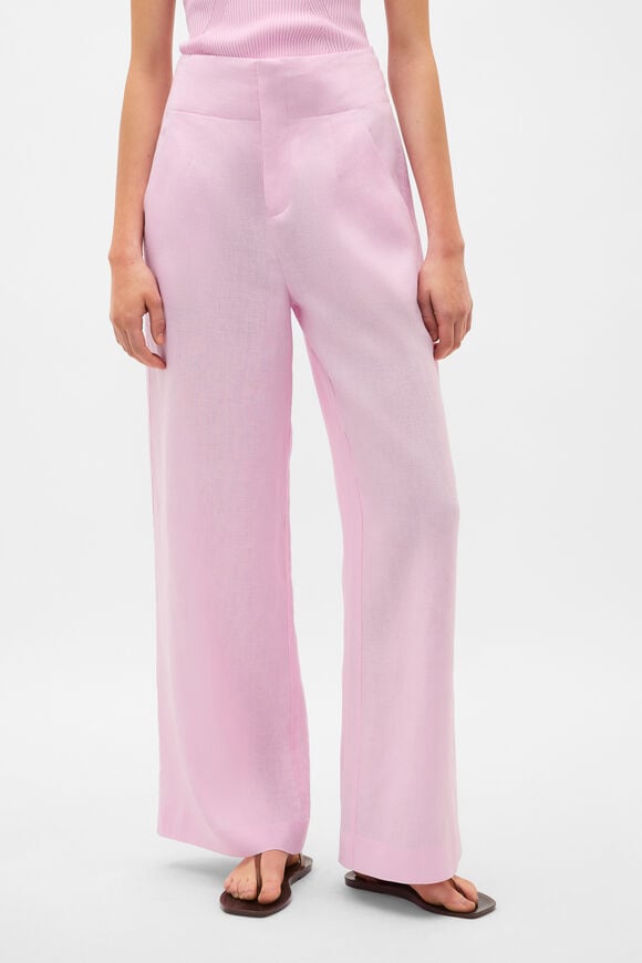 Core Linen Waisted Pant  Petal Pink  hi-res