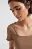 Square Neck Rib Tee  Woodland  hi-res
