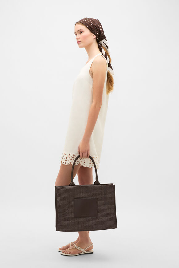 Structured Woven Tote  Dark Espresso  hi-res