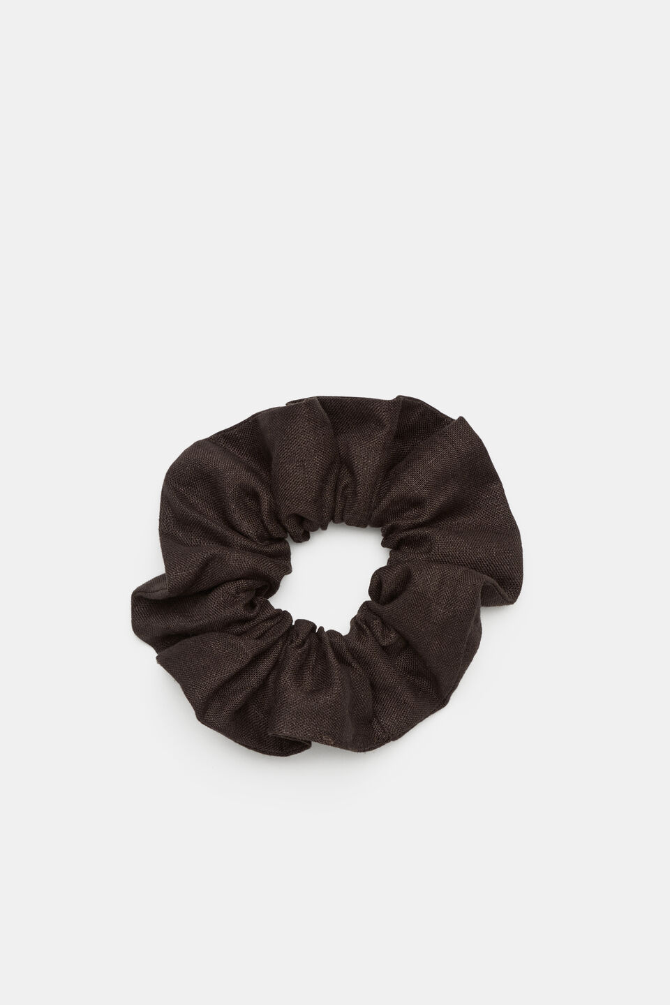 Linen Scrunchie  Dark Espresso