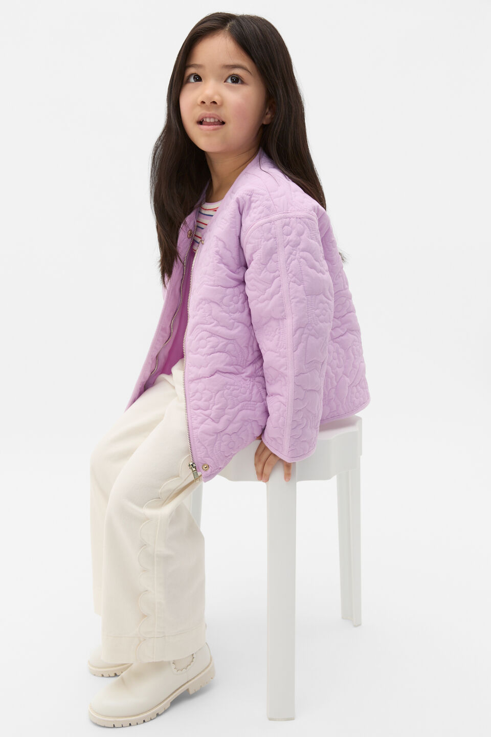 Horse Embroidered Jacket  Orchid