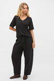Cotton V Neck Relaxed Tee  Black  hi-res