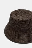Trim Detail Raffia Bucket Hat  Dark Espresso  hi-res