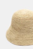 Short Brim Raffia Bucket Hat		 		  Natural  hi-res
