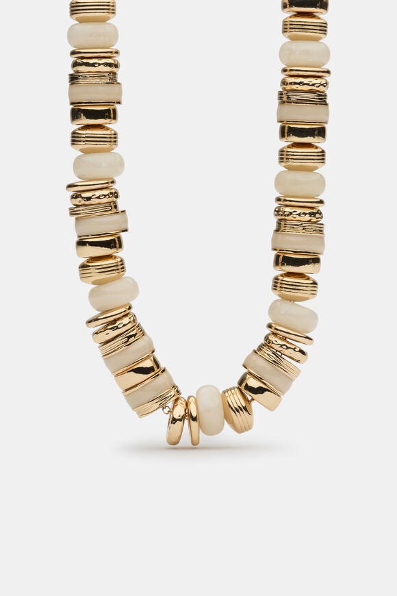 Statement Molten Bead Necklace  Gold  hi-res