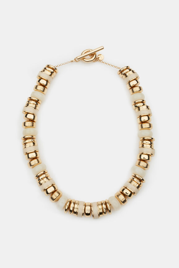 Statement Molten Bead Necklace  Gold  hi-res
