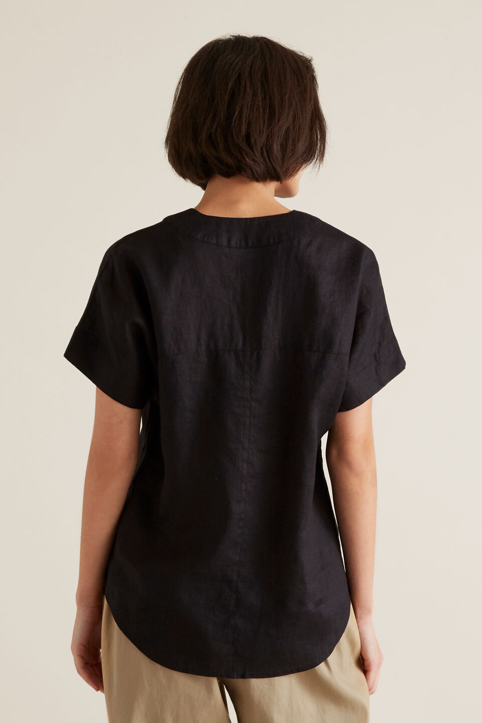 V Neck Linen Top  