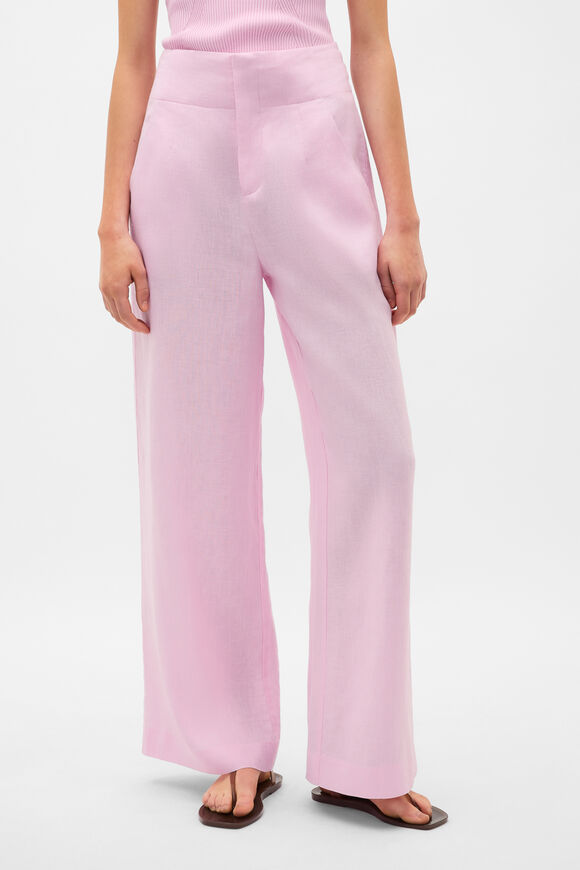 Core Linen Waisted Pant  Petal Pink  hi-res