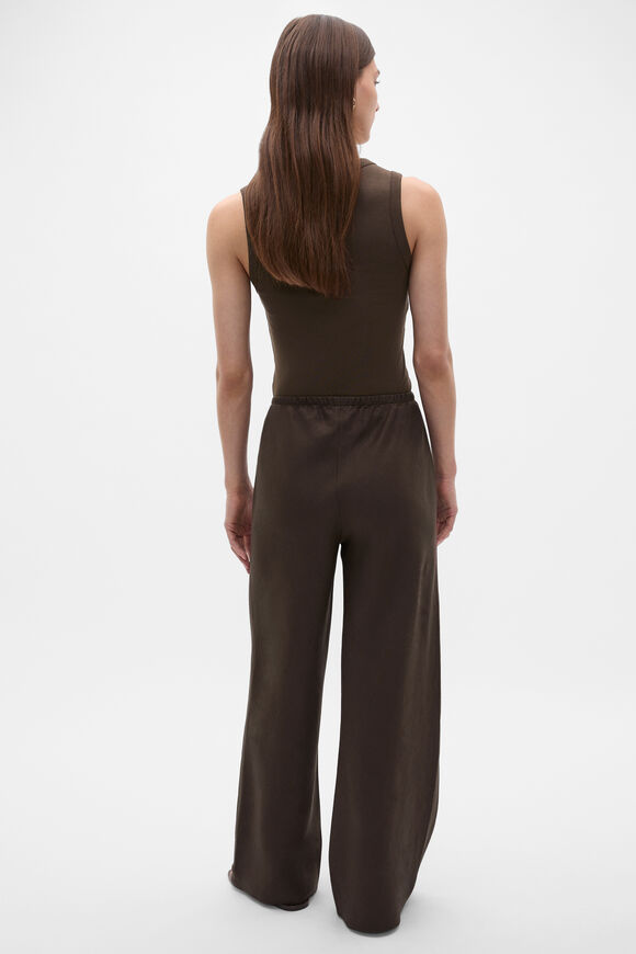 Core Linen Easy Wide Leg Pant  Dark Espresso  hi-res