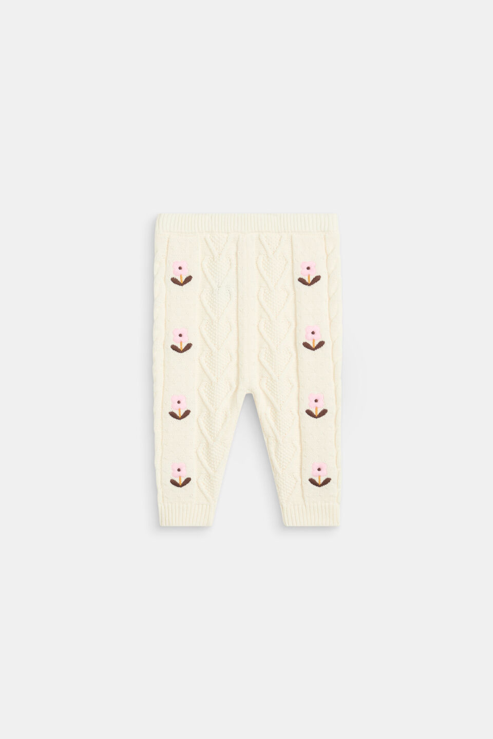 Floral Cable Knit Pant  Classic Cream