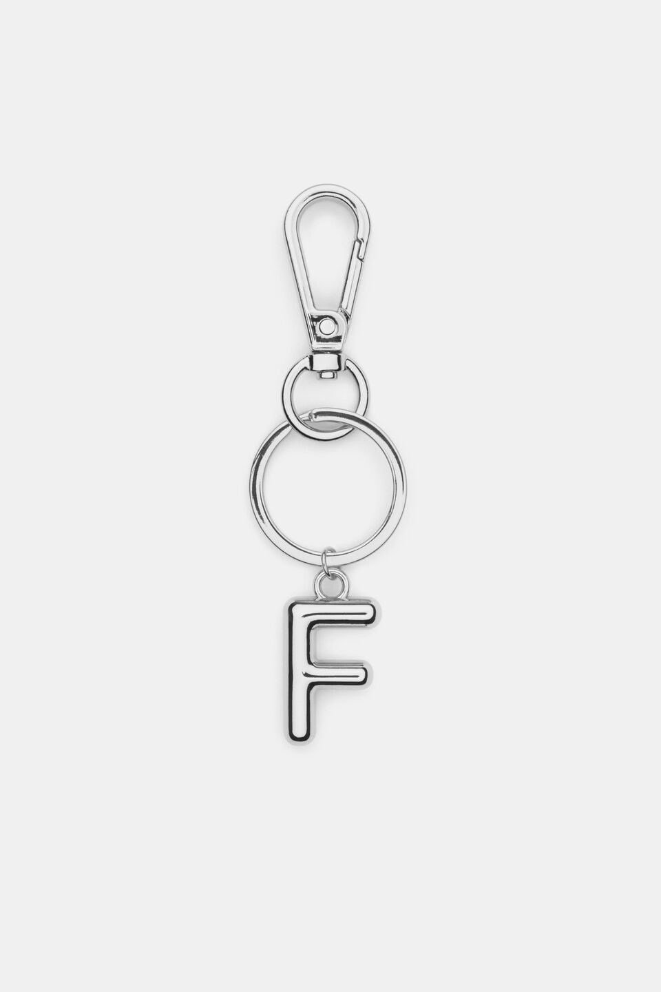 Silver Initial Keyring  F