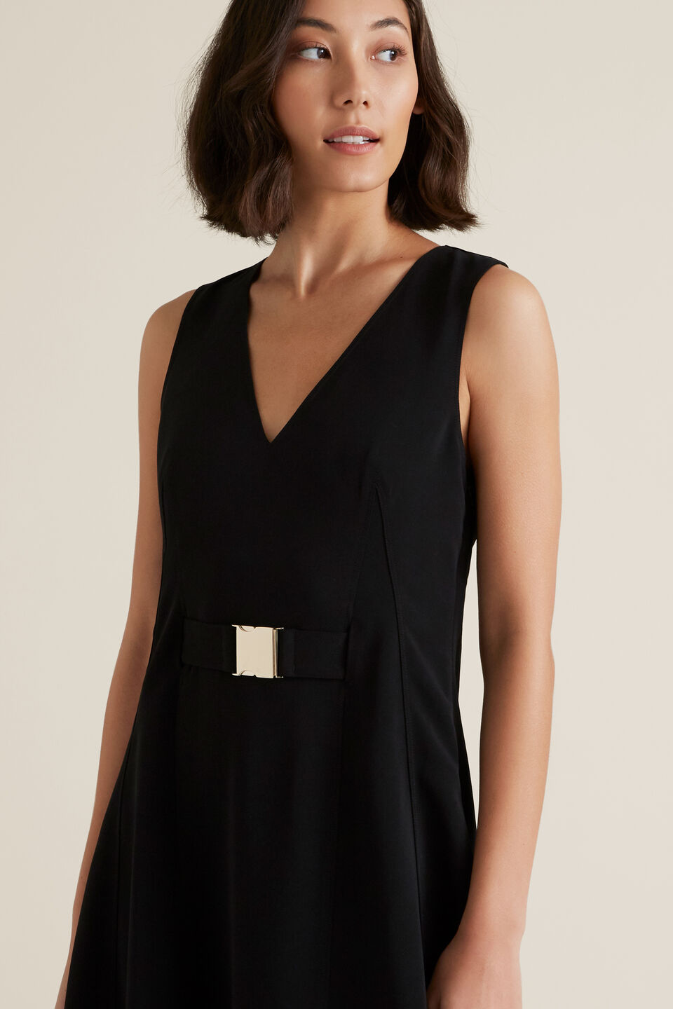 Clasp Belt Dress  