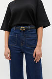 Carmen Oval Buckle Belt  Black Gold  hi-res