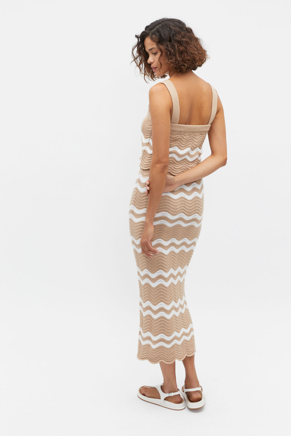 Crochet Cropped Tank  Nougat