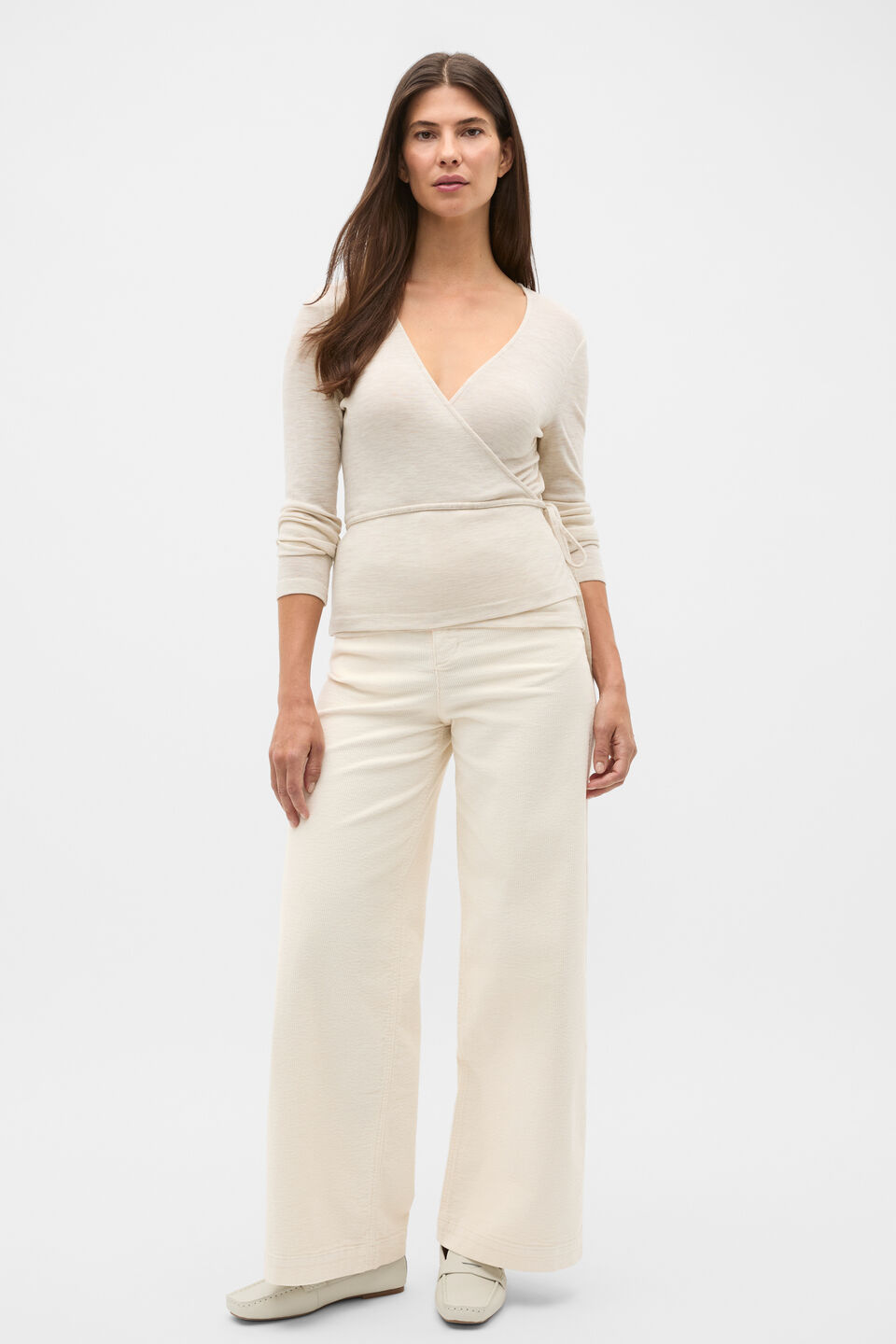 Australian Merino Wrap Top  Mist Marle