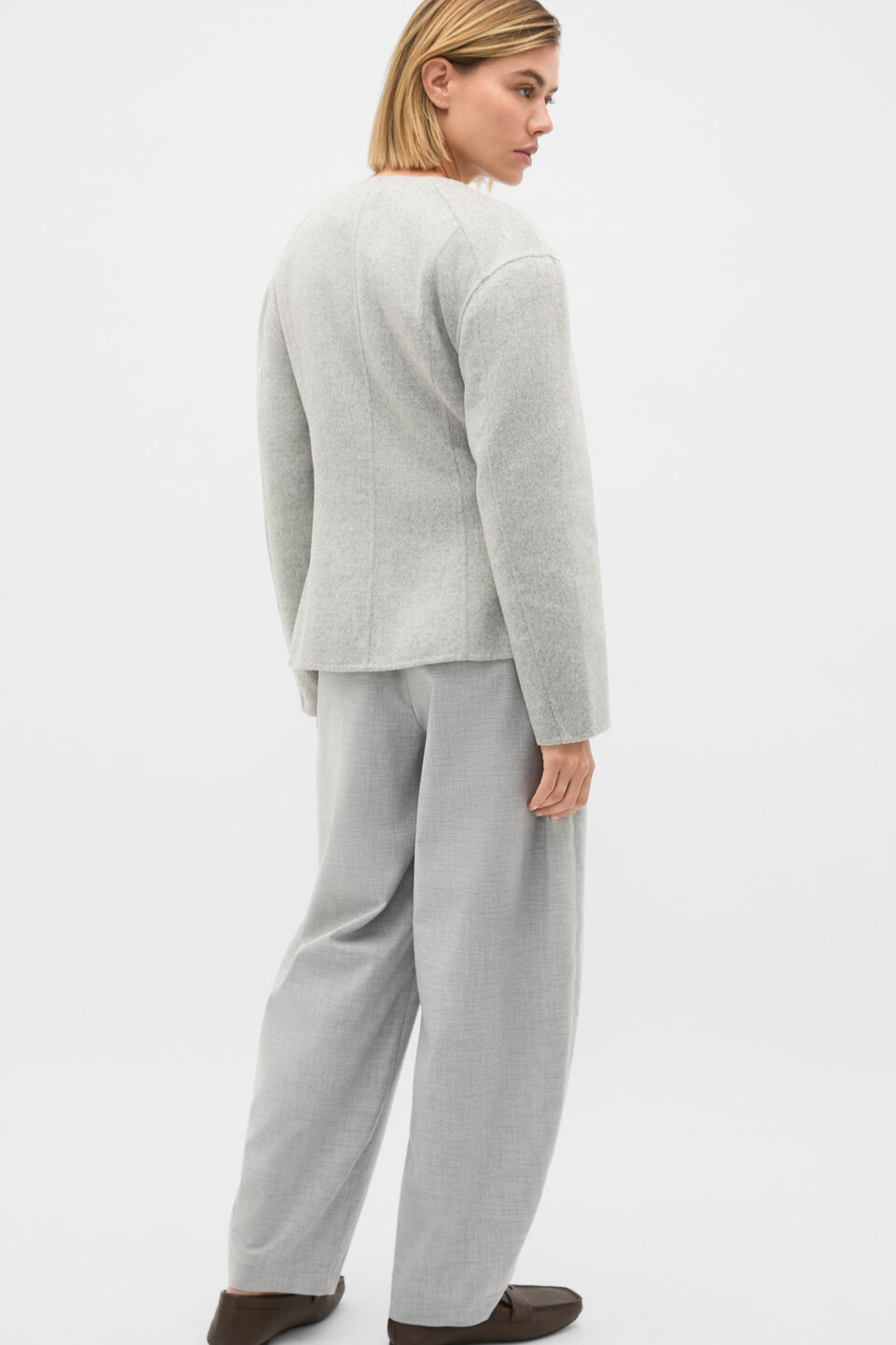 Button Through Jacket  Slate Marle