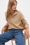 Textured Twist Funnel Neck Sweat  Sandstone Twist  hi-res