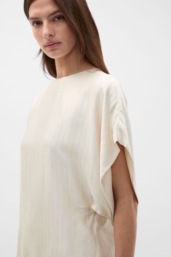 Self Stripe Batwing Top  Coconut Cream  hi-res