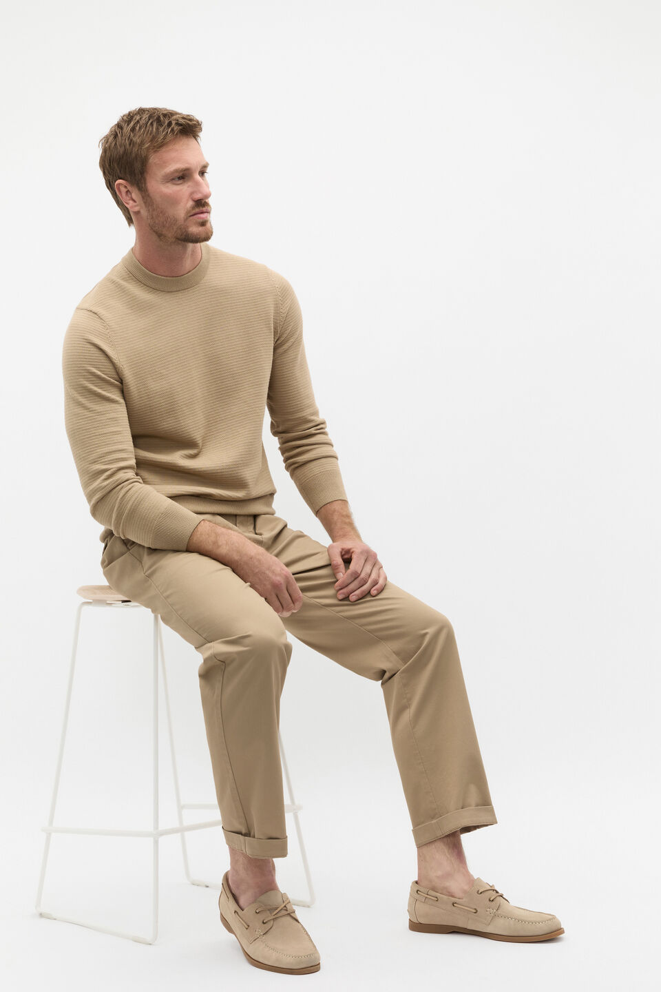 Ribbed Textured Knit  Biscotti