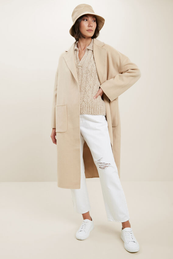 Wool Boyfriend Coat CHAMPAGNE BEIGE hi-res