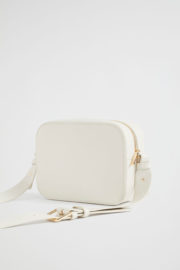 Textured Logo Crossbody Bag  Bone  hi-res