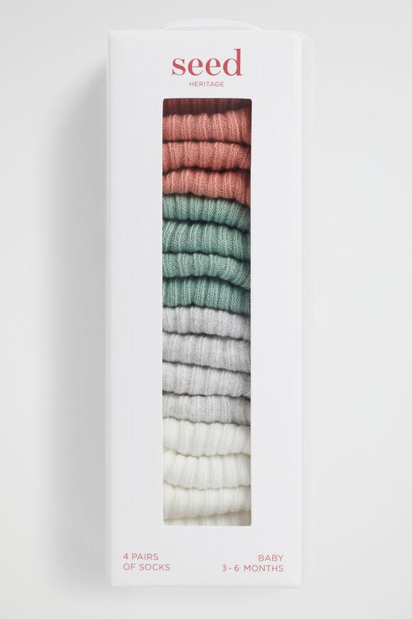 Rib Sock Multipack  Green  hi-res