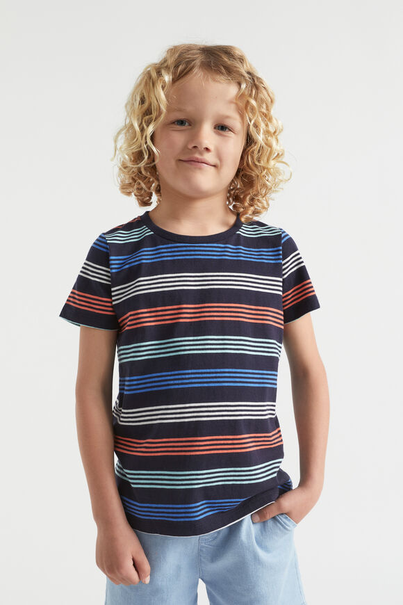 Multi Stripe Tee  Midnight Blue  hi-res