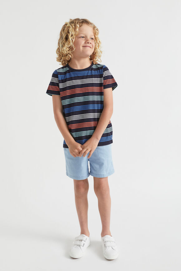 Multi Stripe Tee  Midnight Blue  hi-res