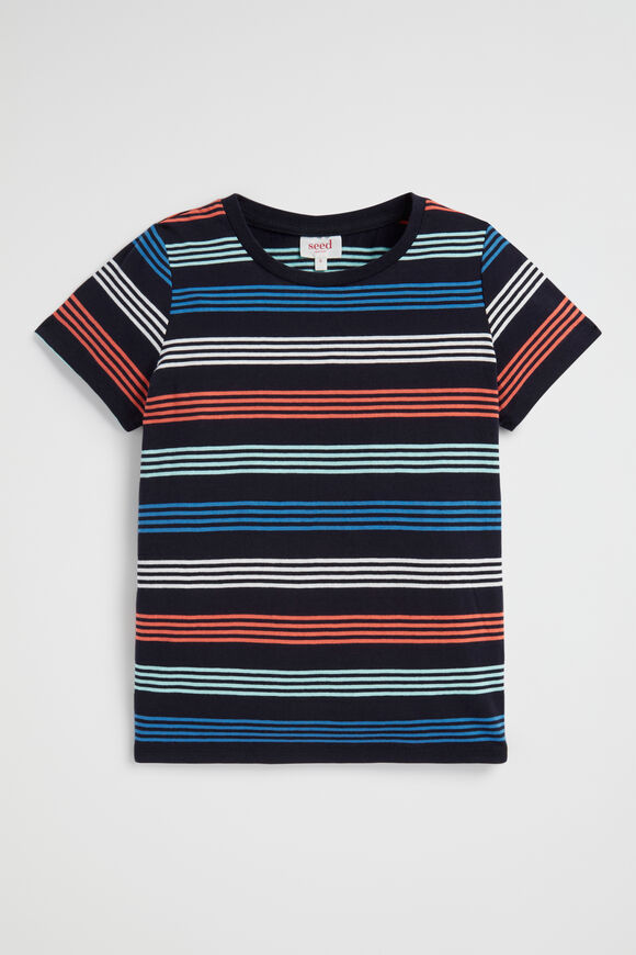 Multi Stripe Tee  Midnight Blue  hi-res