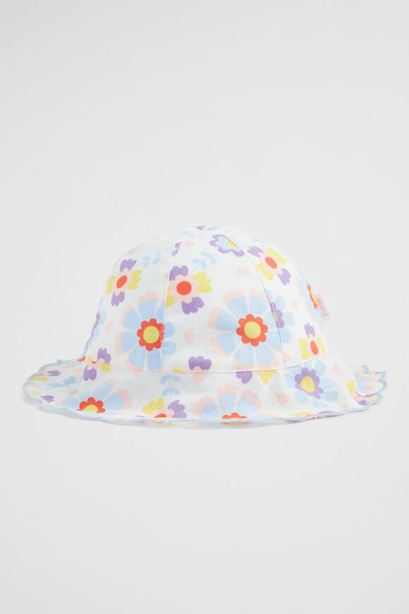 Scalloped Edge Floral Sun Hat  Multi  hi-res