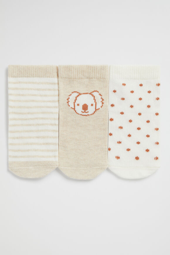 Australiana Sock 3 Pack  Nutmeg  hi-res