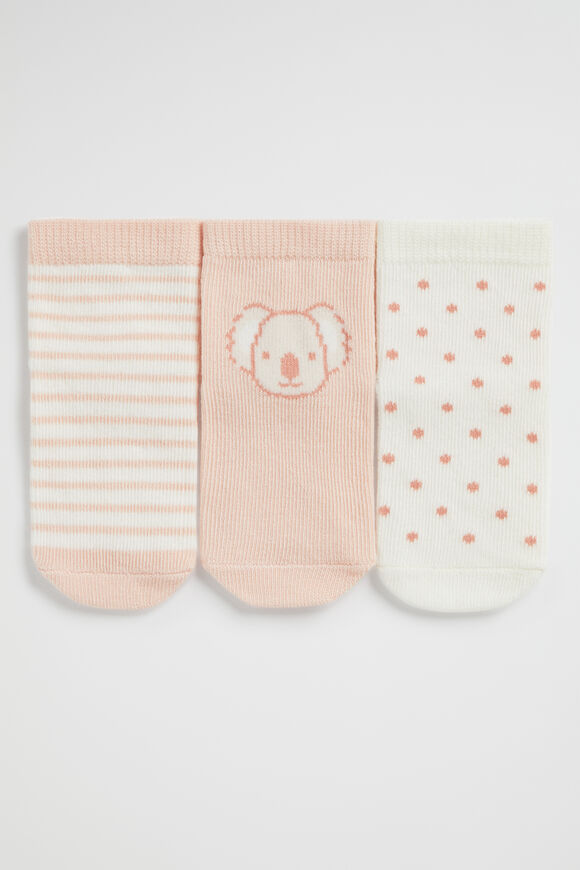Australiana Sock 3 Pack  Pink  hi-res