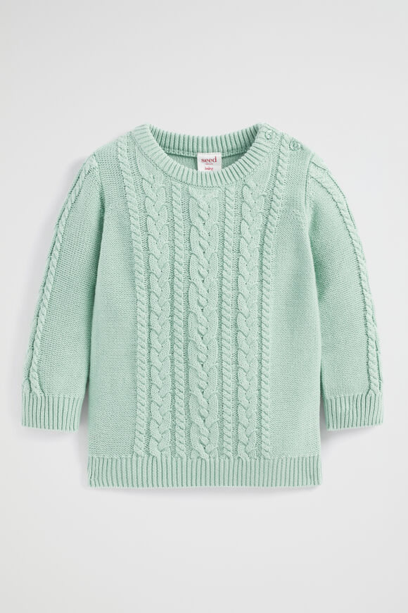 Cable Crew Knit  Fennel  hi-res