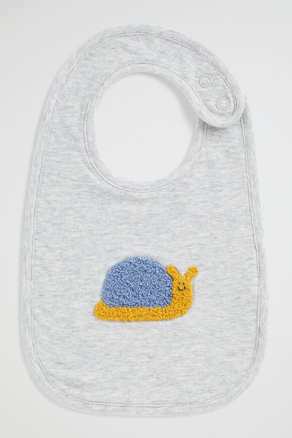 Snail Bib  Pale Grey Marle  hi-res