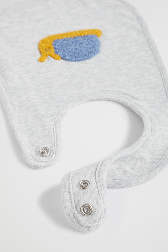 Snail Bib  Pale Grey Marle  hi-res