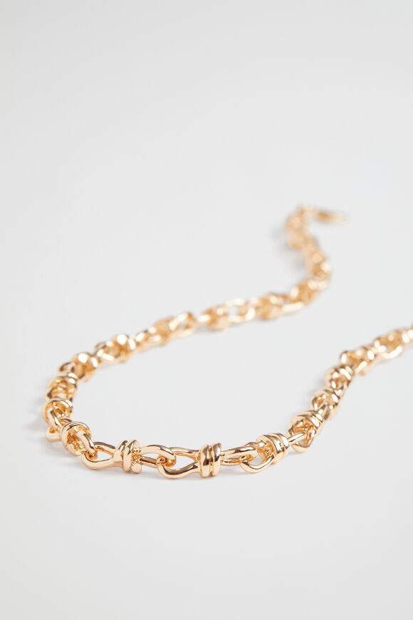 Knot Chain Necklace  Gold  hi-res
