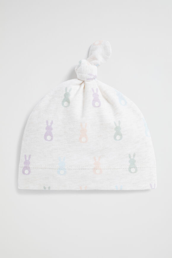 Bunny Tail Knot Hat  Snow Marle  hi-res