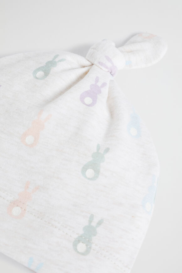 Bunny Tail Knot Hat  Snow Marle  hi-res