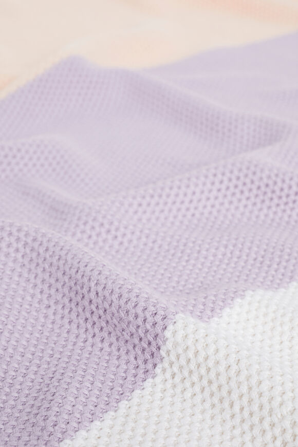 Colourblock Knit Blanket  Pale Orchid  hi-res