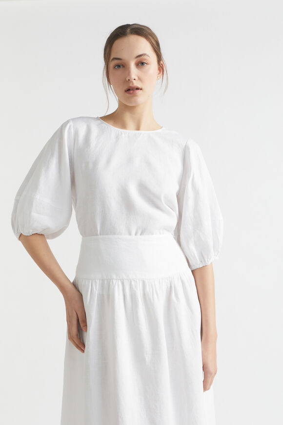 Core Linen Gathered Maxi Skirt  Whisper White  hi-res
