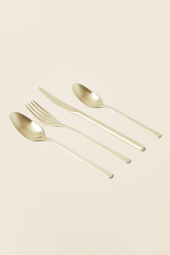 Rae 16 Piece Cutlery Set  Brass  hi-res