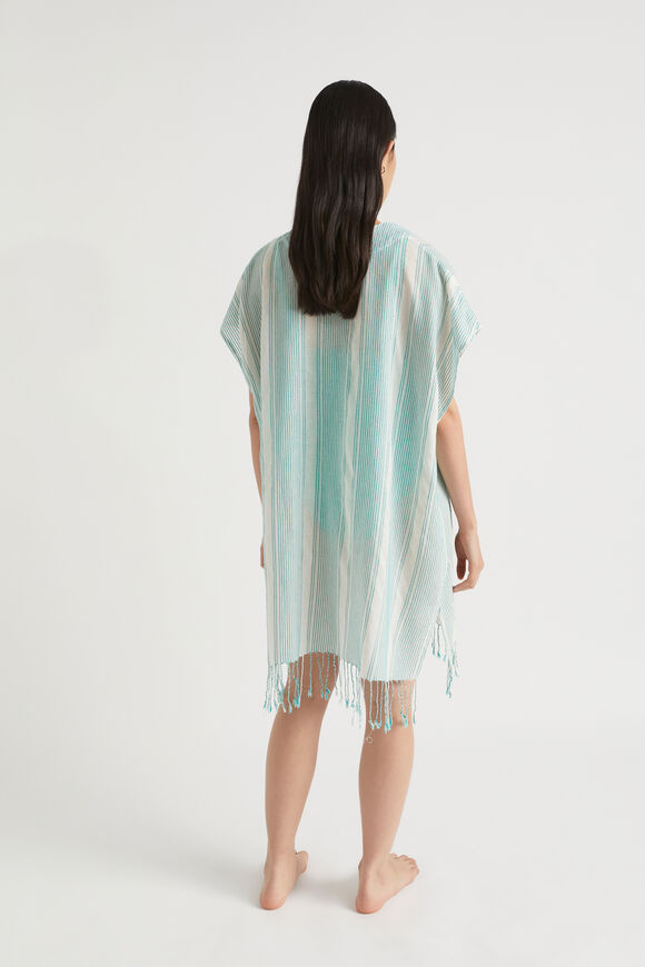 Textured Stripe Kaftan  Deep Teal Stripe  hi-res
